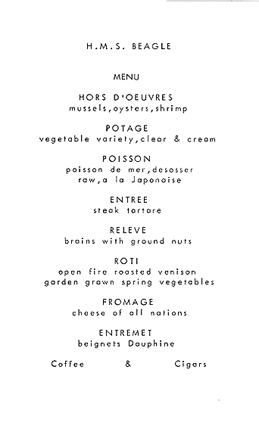 Michael Harvey, Darwin's menu, card from WHITE PAPERS conceptual art