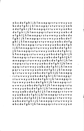Michael Harvey, alphabets, card from WHITE PAPERS conceptual art