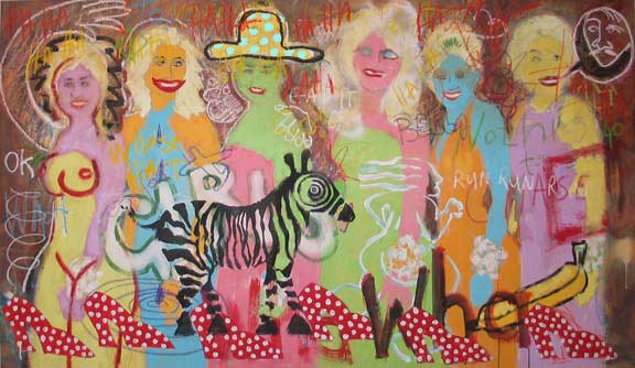 Michael Harvey,Painting, Prom Girls Ha Ha