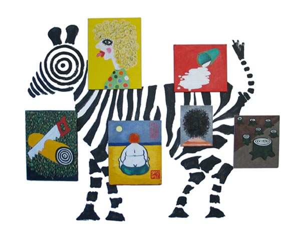 Michael Harvey, painting, YOU PUTTIN' ME ON, ZEBRA?